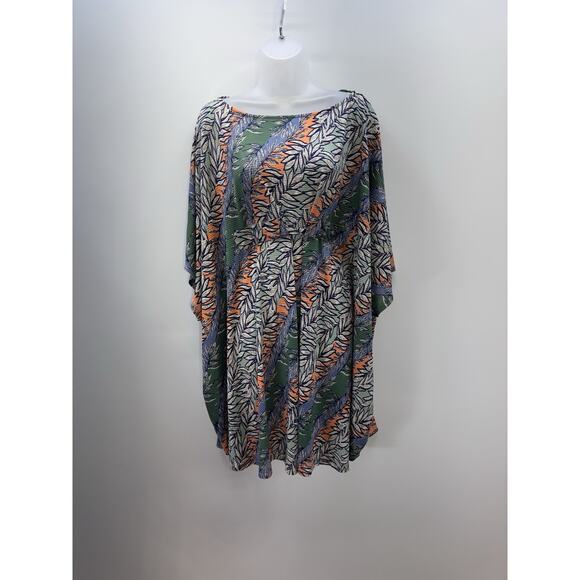 Easel Short Sleeve Green Tropical Floral Kimono Dress Women’s Size Medium - Picture 1 of 8